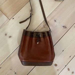Leather crossbody hobo style bag